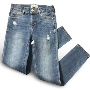Jordache Super Skinny Jeans Girls Size 10 Distressed Stretch Denim Medium Wash